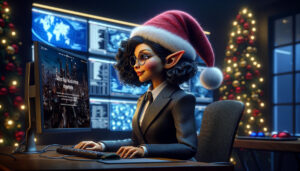 Santa Woman at the office | Zacco Season's Greetings